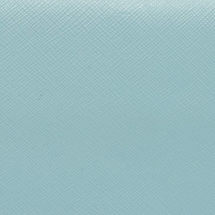 Pre Owned Kate Spade Light Blue Leather Bifold Continental Wallet