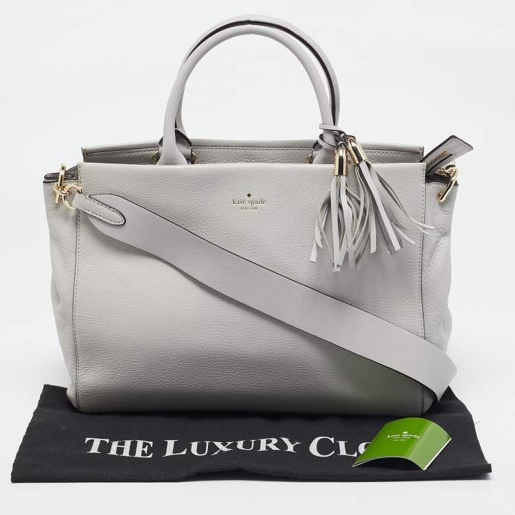 Pre Owned Kate Spade Grey Leather Larson Tote