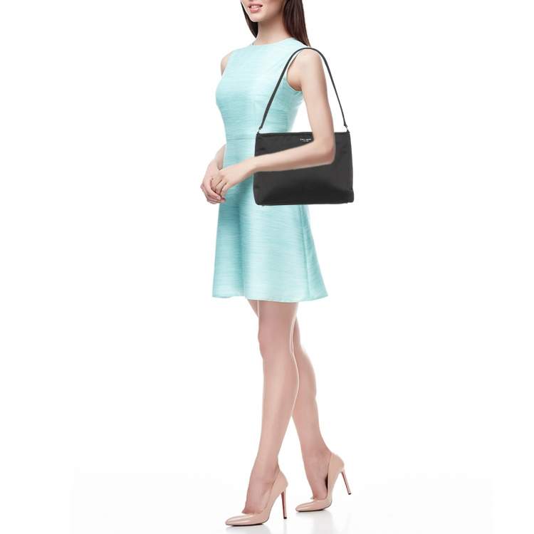 Pre Owned Kate Spade Black Nylon Shoulder Bag