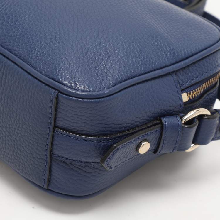 Pre Owned Kate Spade Blue Leather Mulberry Street Pyper Double Zip Crossbody Bag