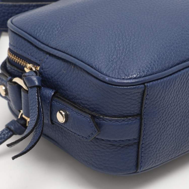Pre Owned Kate Spade Blue Leather Mulberry Street Pyper Double Zip Crossbody Bag