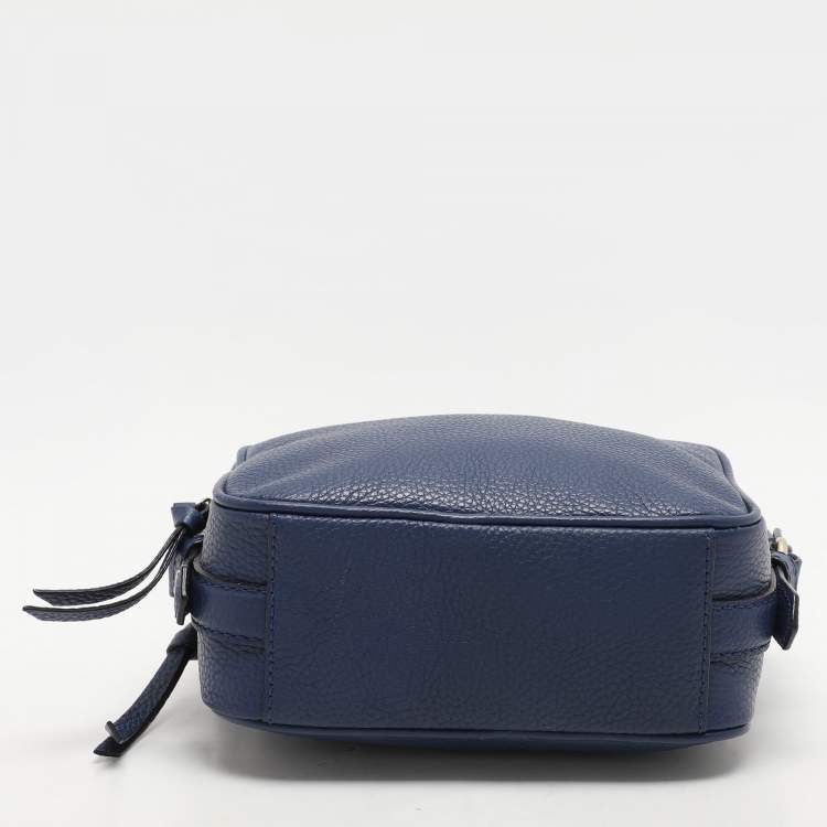 Pre Owned Kate Spade Blue Leather Mulberry Street Pyper Double Zip Crossbody Bag