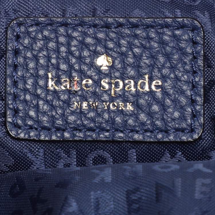 Pre Owned Kate Spade Blue Leather Mulberry Street Pyper Double Zip Crossbody Bag