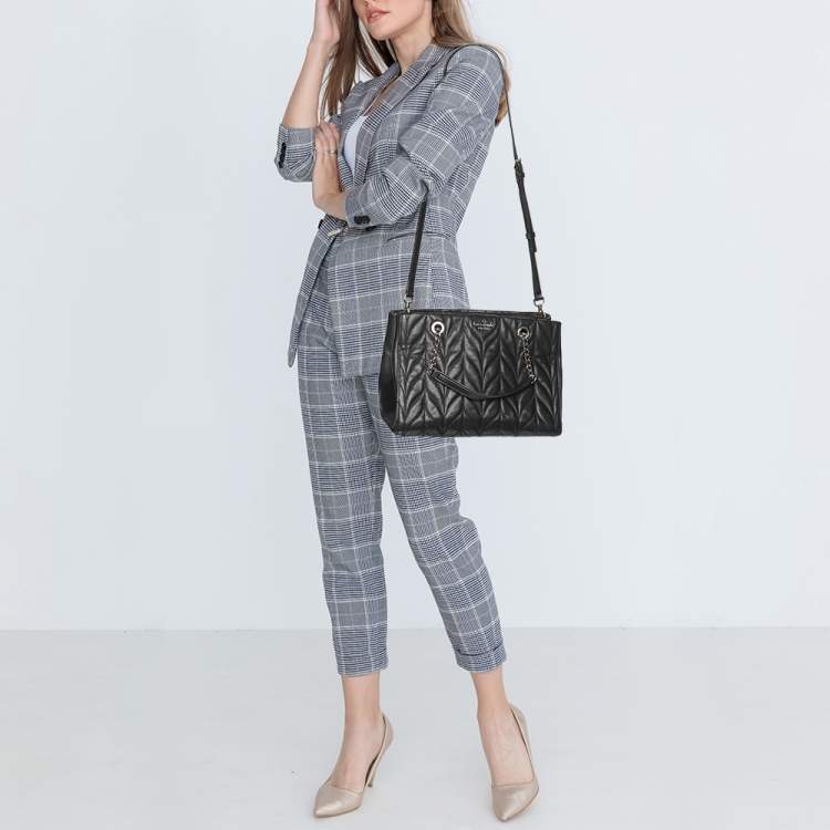 Pre Owned Kate Spade Black Quilted Leather Briar Lane Tote