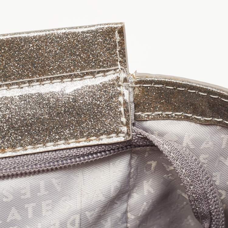 Pre Owned Kate Spade Dark Beige Glitter PVC Mavis Street Taden Tote