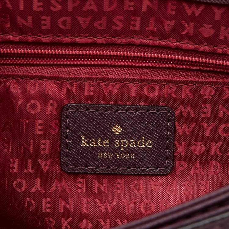 Pre Owned Kate Spade Plum Purple Leather Large Laurel Way Carsen Crossbody Bag
