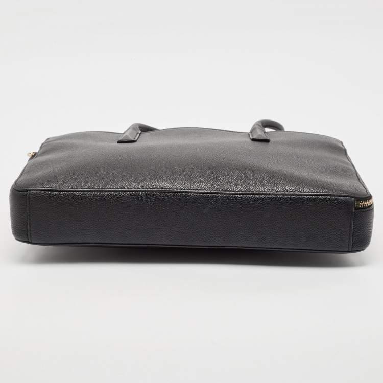 Pre Owned Kate Spade Black/Beige Leather Margaux Universal Laptop Bag