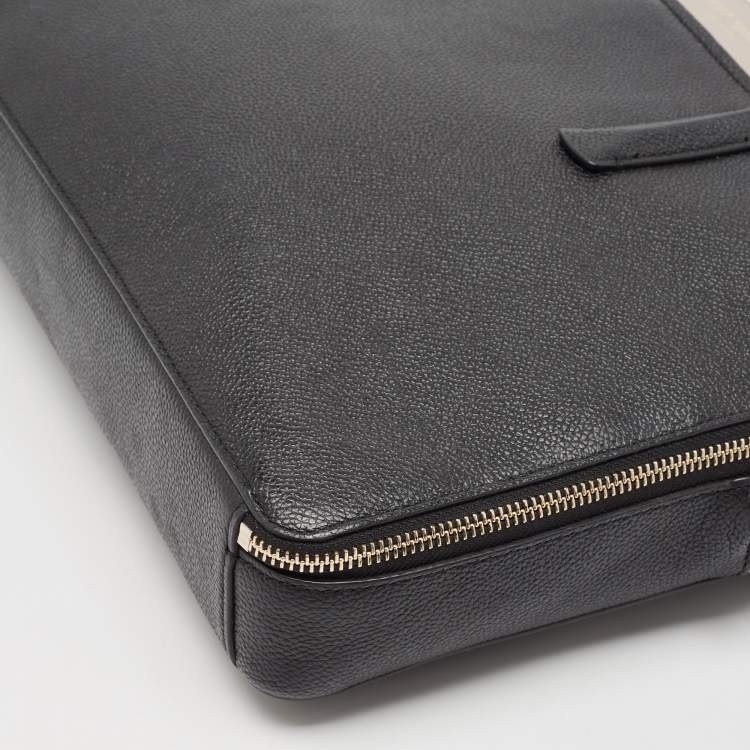 Pre Owned Kate Spade Black/Beige Leather Margaux Universal Laptop Bag