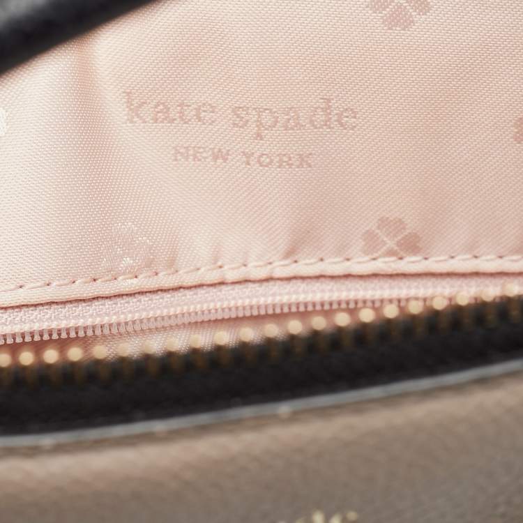 Pre Owned Kate Spade Black/Beige Leather Margaux Universal Laptop Bag