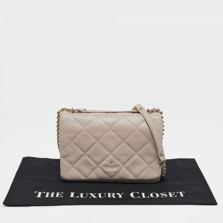 Pre Owned Kate Spade Light Mauve Quilted Leather Emerson Place Vivenna Shoulder Bag