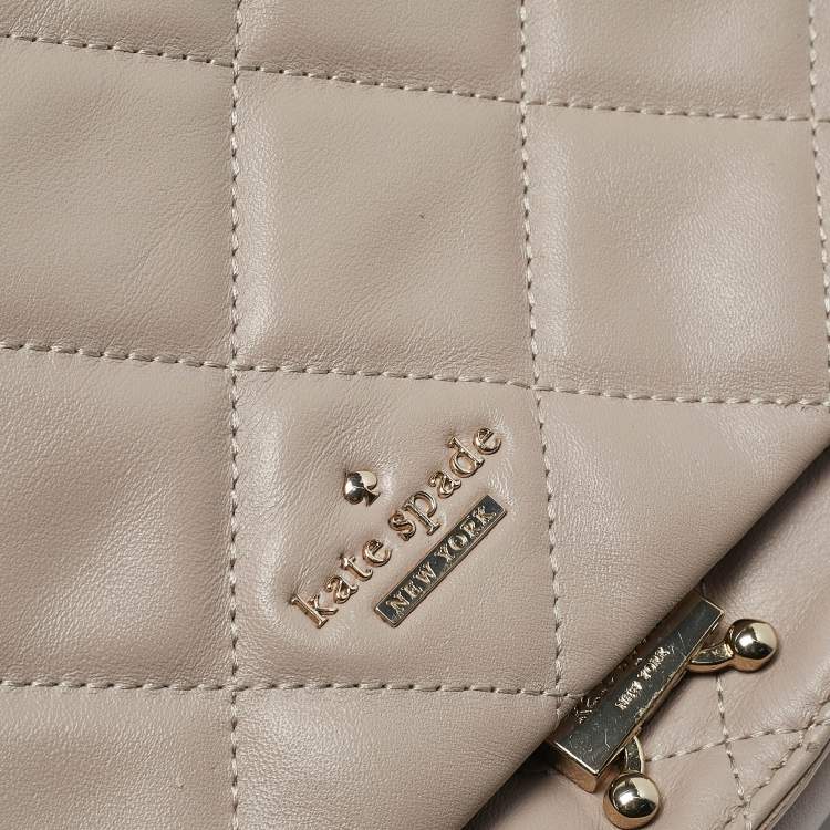 Pre Owned Kate Spade Light Mauve Quilted Leather Emerson Place Vivenna Shoulder Bag