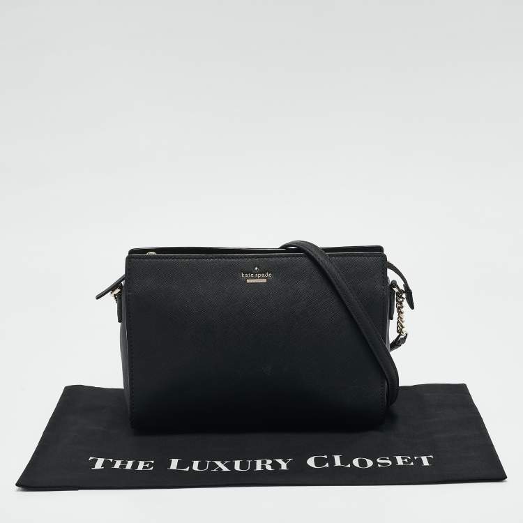 Pre Owned Kate Spade Black Saffiano Leather Cameron Street Zip Crossbody Bag