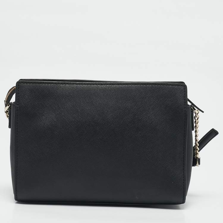 Pre Owned Kate Spade Black Saffiano Leather Cameron Street Zip Crossbody Bag
