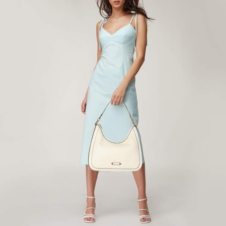 Pre Owned Kate Spade White Leather Gramercy Hobo