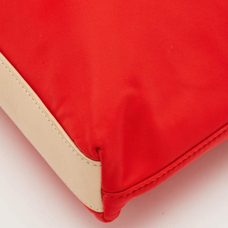 Pre Owned Kate Spade Red Nylon Kennedy Park Calista Laptop Bag