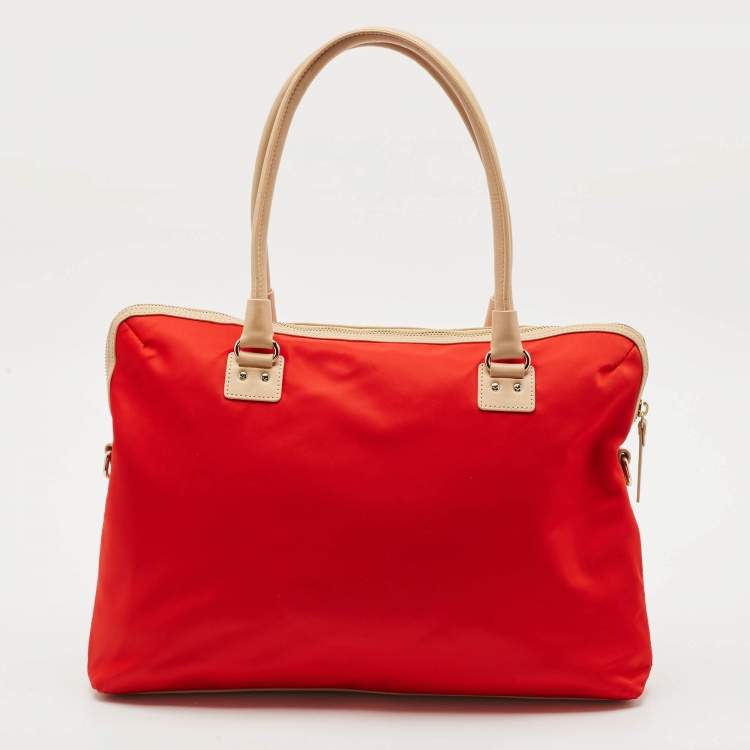 Pre Owned Kate Spade Red Nylon Kennedy Park Calista Laptop Bag