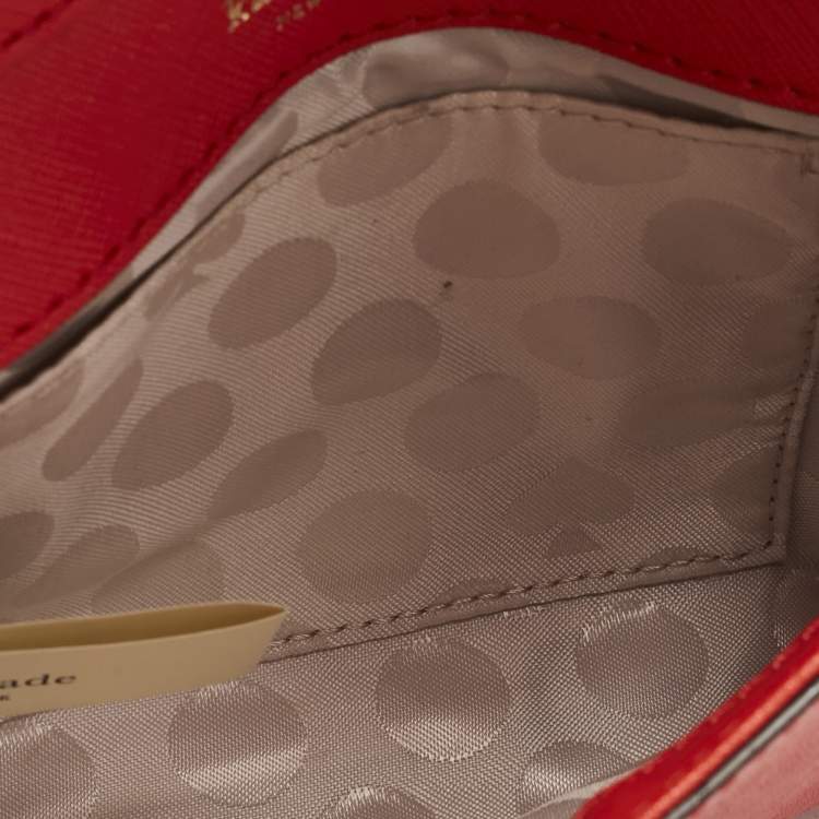 Pre Owned Kate Spade Red Leather Cedar Street Cami Crossbody Bag
