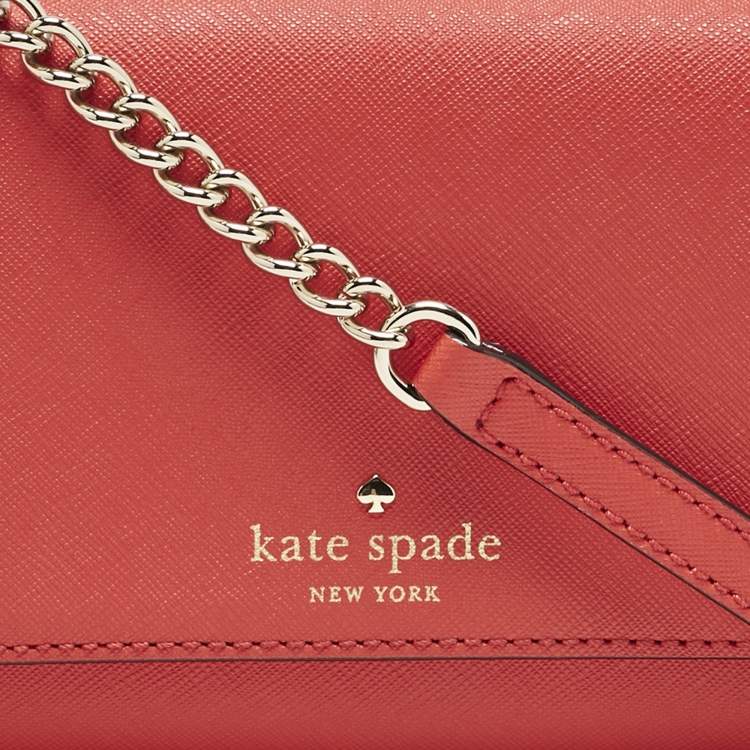 Pre Owned Kate Spade Red Leather Cedar Street Cami Crossbody Bag