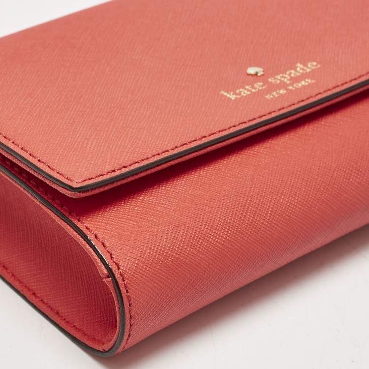 Pre Owned Kate Spade Red Leather Cedar Street Cami Crossbody Bag