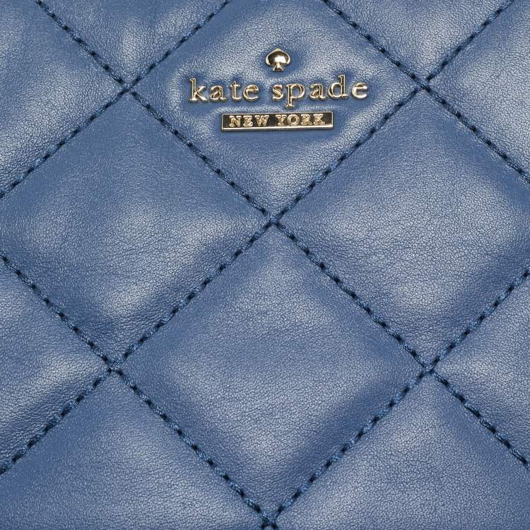 Pre Owned Kate Spade Blue Quilted Leather Emerson Place Phoebe Shoulder Bag