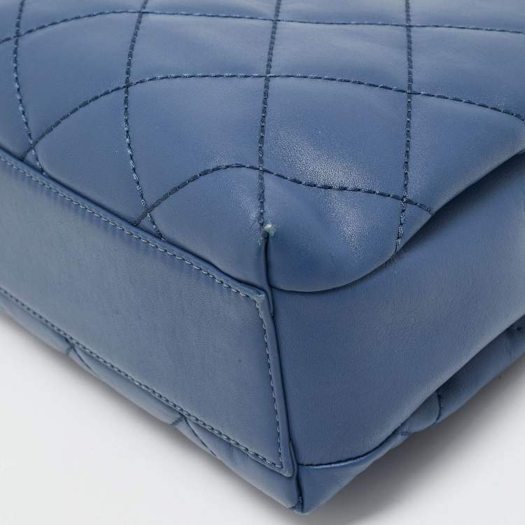 Pre Owned Kate Spade Blue Quilted Leather Emerson Place Phoebe Shoulder Bag