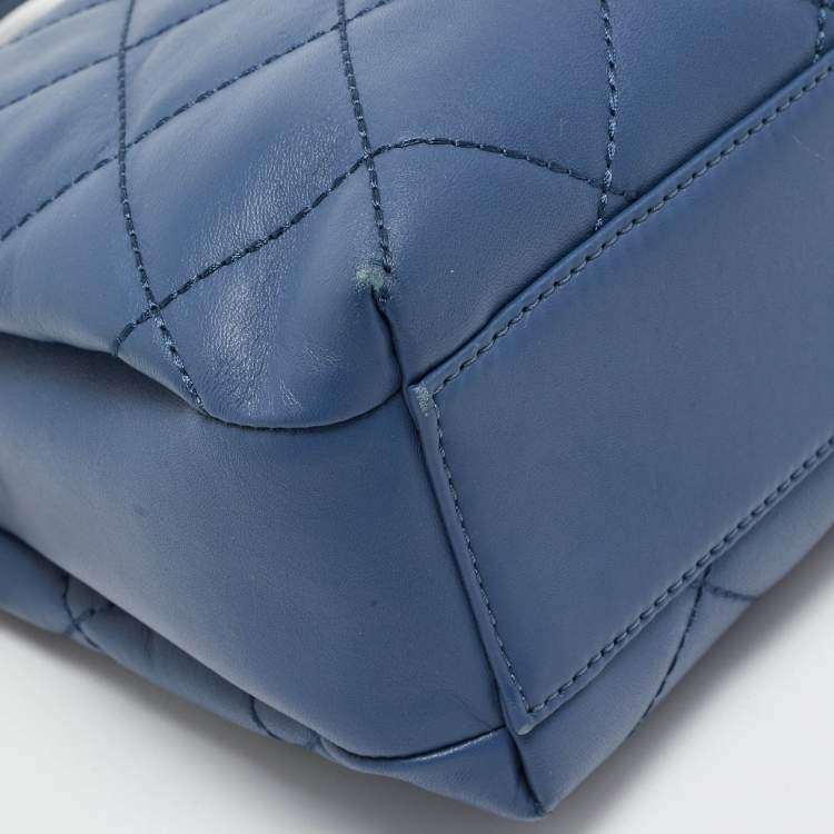 Pre Owned Kate Spade Blue Quilted Leather Emerson Place Phoebe Shoulder Bag