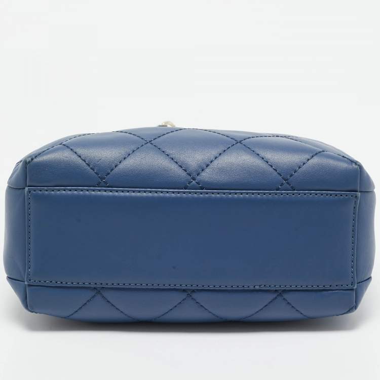 Pre Owned Kate Spade Blue Quilted Leather Emerson Place Phoebe Shoulder Bag