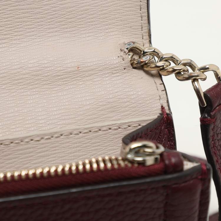 Pre Owned Kate Spade Burgundy Leather Knott Crossbody Bag