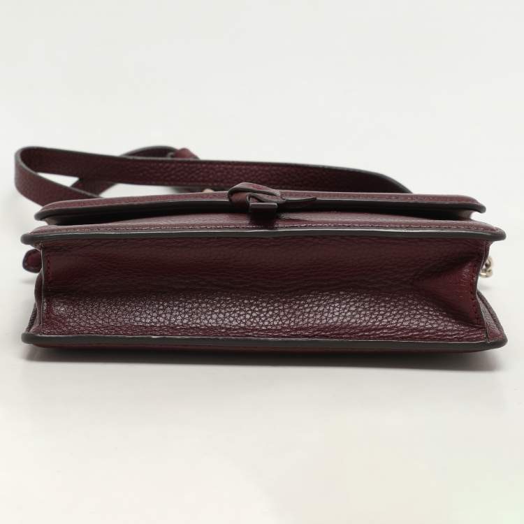 Pre Owned Kate Spade Burgundy Leather Knott Crossbody Bag