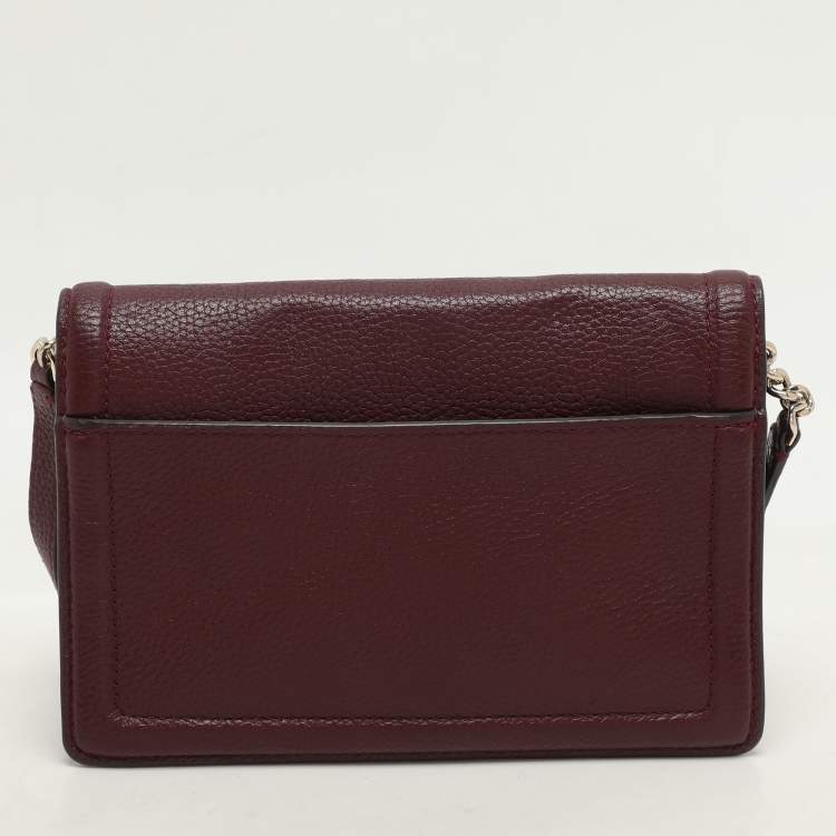 Pre Owned Kate Spade Burgundy Leather Knott Crossbody Bag