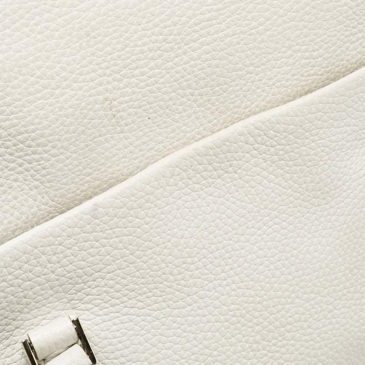 Pre Owned Kate Spade White Leather Holden Street Leslie Satchel