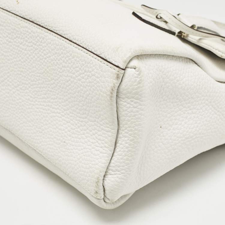 Pre Owned Kate Spade White Leather Holden Street Leslie Satchel