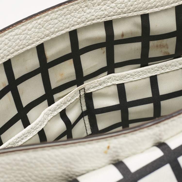 Pre Owned Kate Spade White Leather Holden Street Leslie Satchel