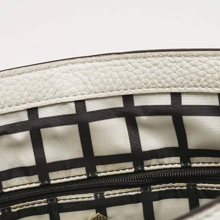 Pre Owned Kate Spade White Leather Holden Street Leslie Satchel