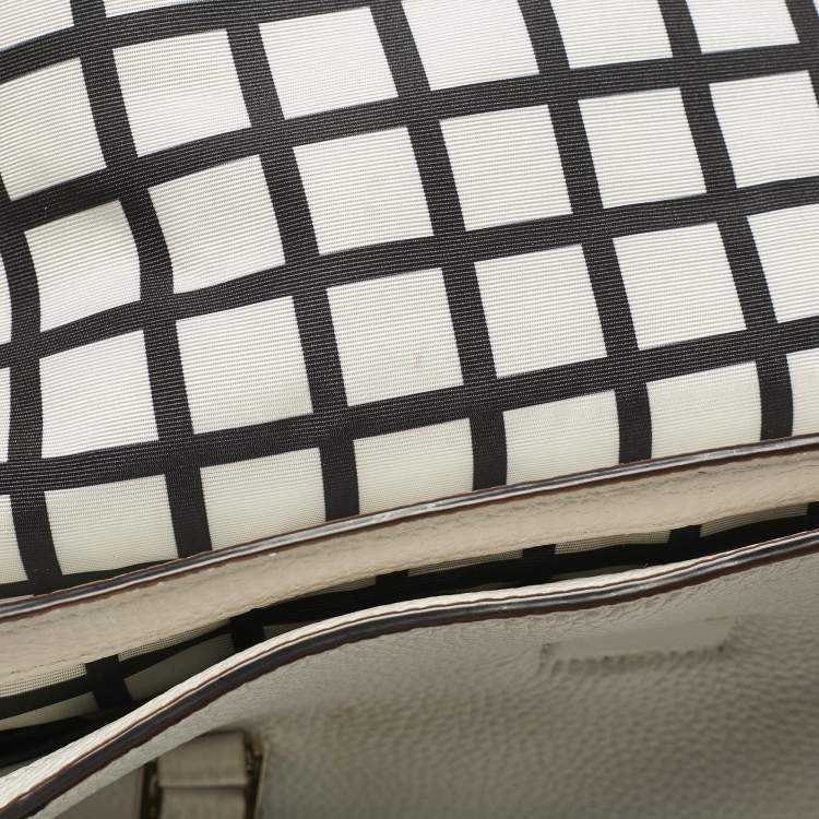 Pre Owned Kate Spade White Leather Holden Street Leslie Satchel