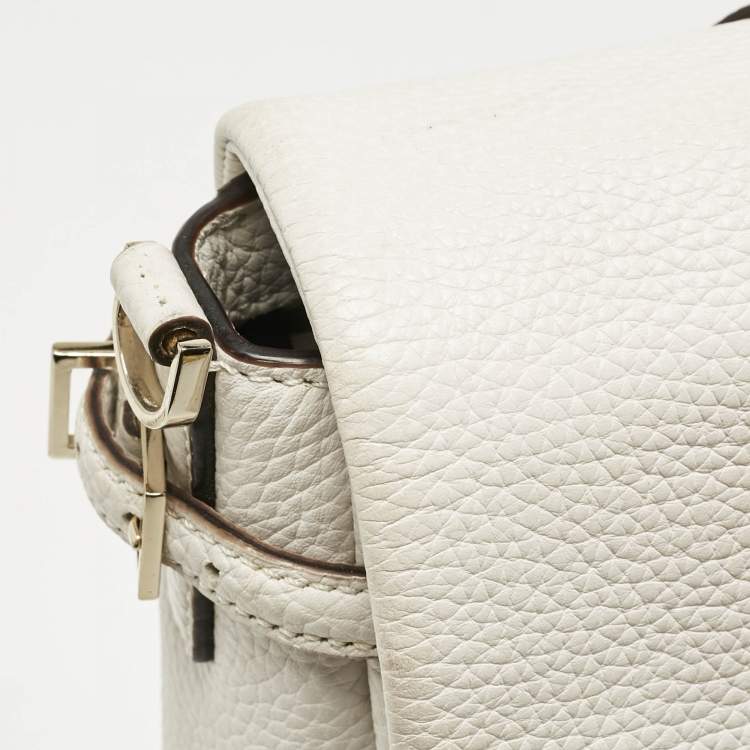 Pre Owned Kate Spade White Leather Holden Street Leslie Satchel