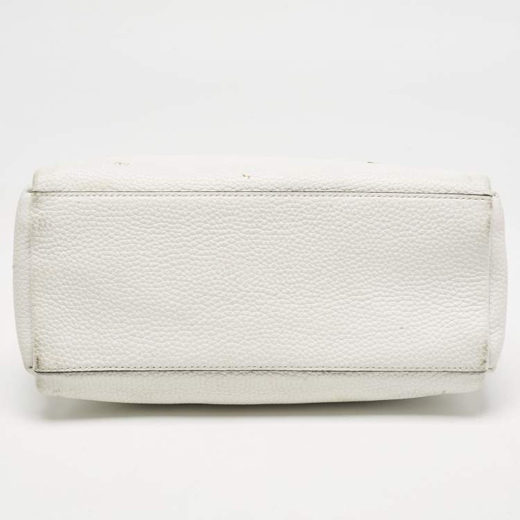Pre Owned Kate Spade White Leather Holden Street Leslie Satchel