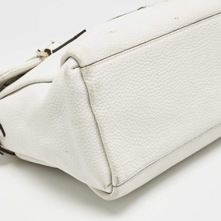 Pre Owned Kate Spade White Leather Holden Street Leslie Satchel