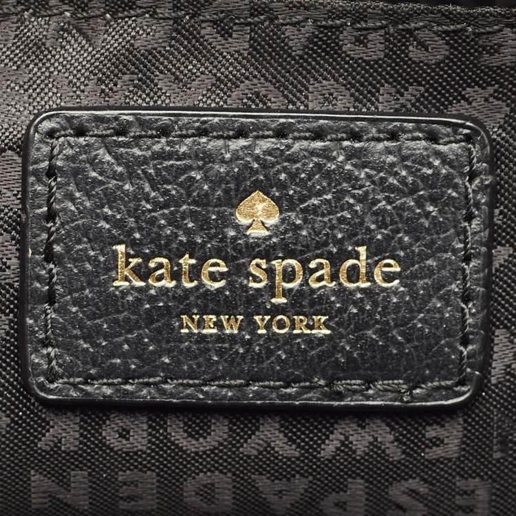 Pre Owned Kate Spade Navy Blue Denim and Leather Mini Carli Groove Street Poppy Bag