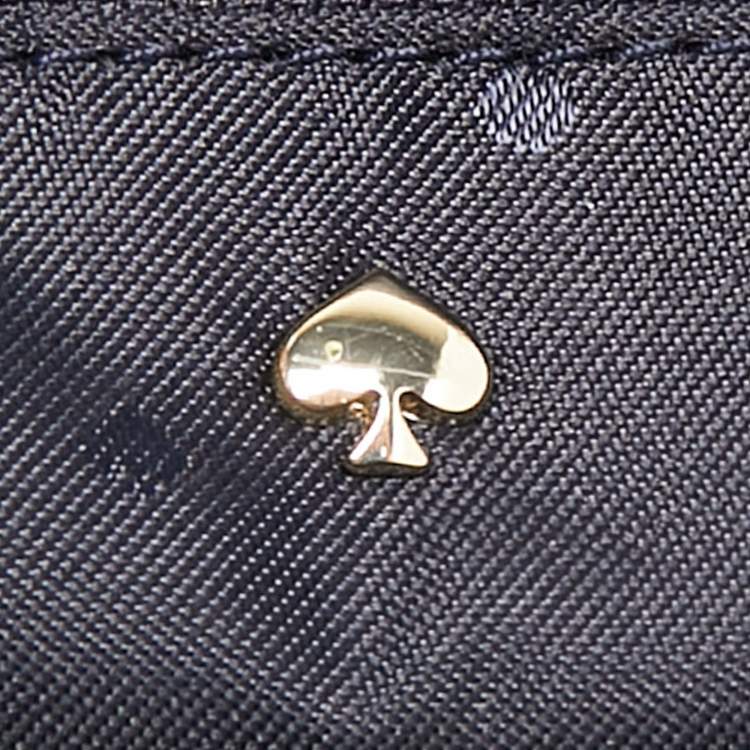 Pre Owned Kate Spade Navy Blue Pebbled Leather Murray Street Kim Top Handle Bag