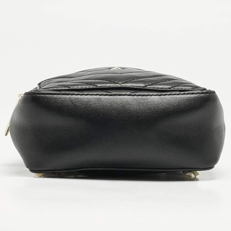 Pre Owned Kate Spade Black Quilted Leather Mini Polly Backpack