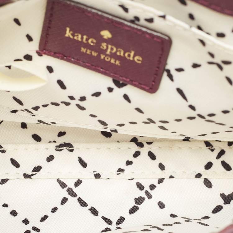 Pre Owned Kate Spade Burgundy Saffiano Leather Newbury Lane Sally Crossbody Bag