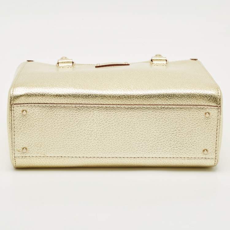 Pre Owned Kate Spade Gold Leather Quinn Wellesley Tote