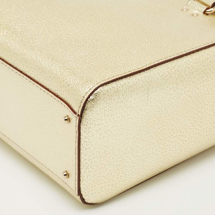 Pre Owned Kate Spade Gold Leather Quinn Wellesley Tote