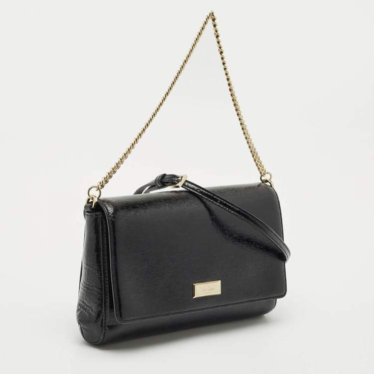 Pre Owned Kate Spade Black Patent Leather Greer Crossbody Bag