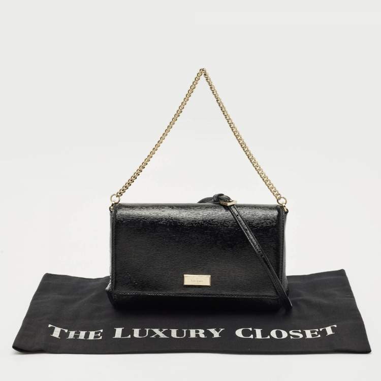 Pre Owned Kate Spade Black Patent Leather Greer Crossbody Bag