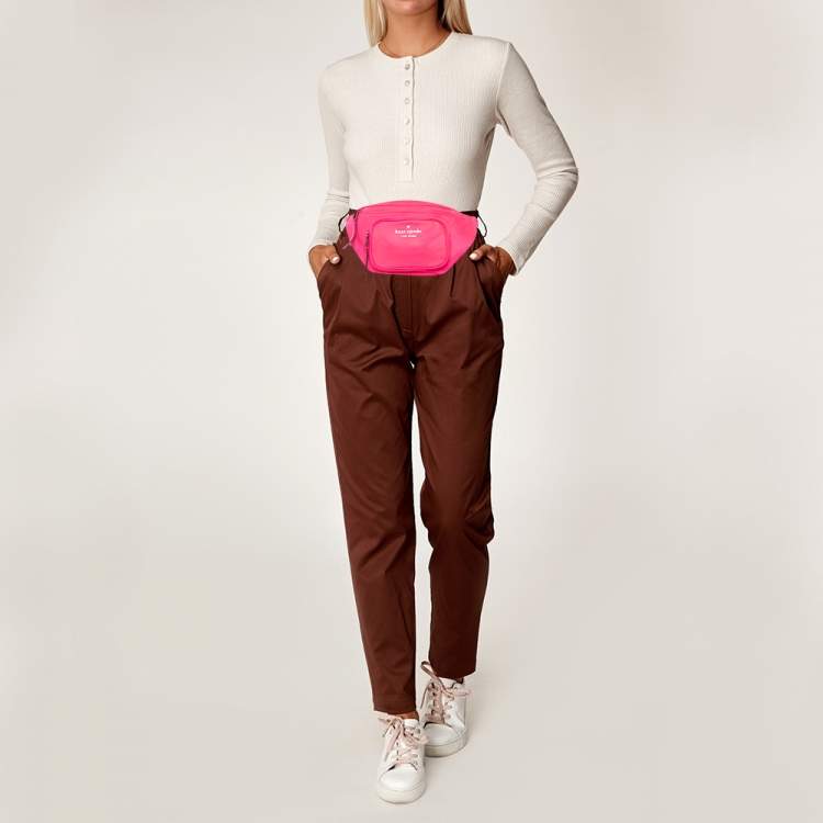 Pre Owned Kate Spade Neon Pink Nylon Dorien Fanny Pack Belt Bag