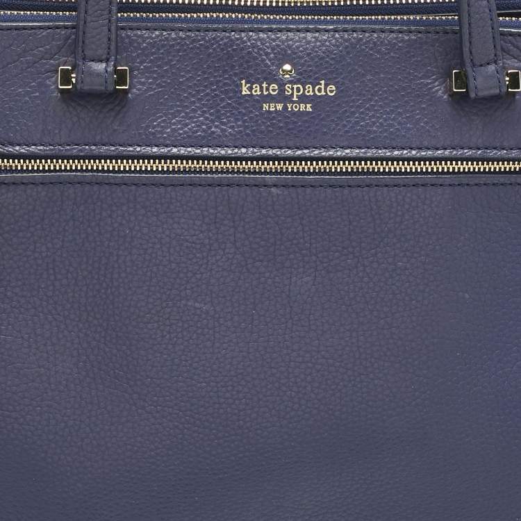 Pre Owned Kate Spade Two Tone Blue Leather Double Zip Tote