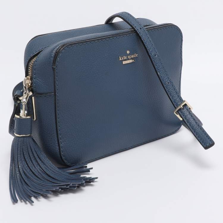 Pre Owned Kate Spade Blue Leather Kingston Drive Arla Crossbody Bag