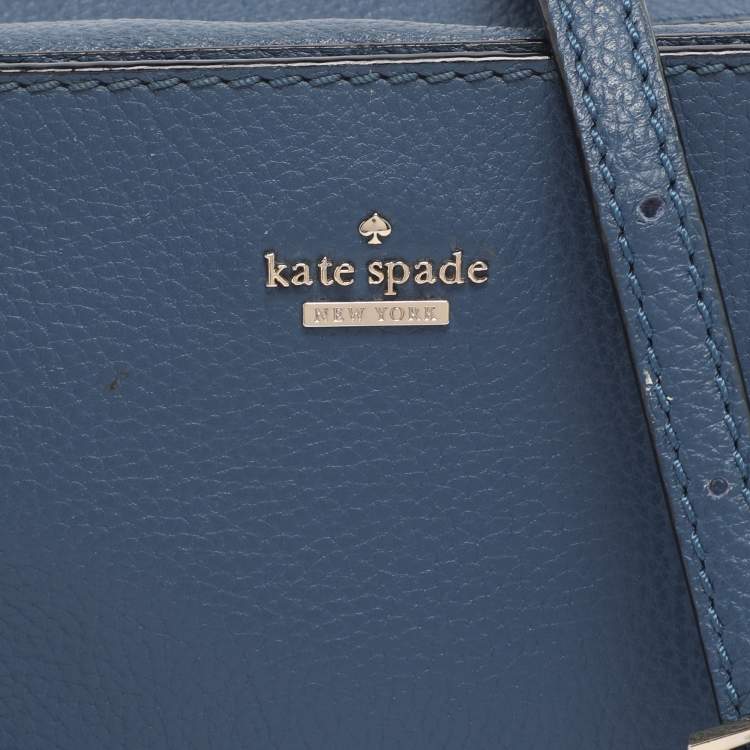 Pre Owned Kate Spade Blue Leather Kingston Drive Arla Crossbody Bag